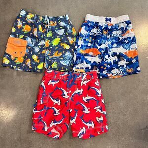 Hatley wonder Nation UV Skinz shark sea fish swim trunks bundle 3T boys 3 pairs